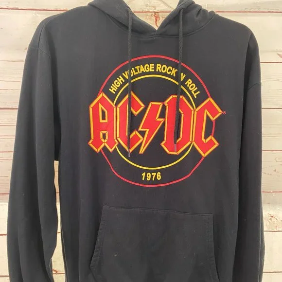 AC/DC High Voltage Rock N Roll Hoodie Sweatshirt NWOT Women s Size Medium - Picture 2 of 10